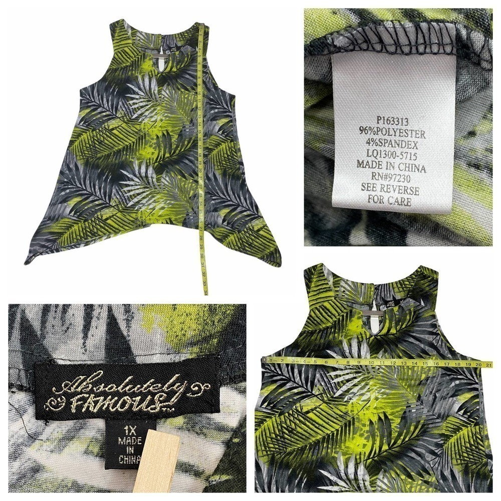 ABSOLUTELY Famous Palm Tree Sharkbite Blouse - Picture 11 of 11